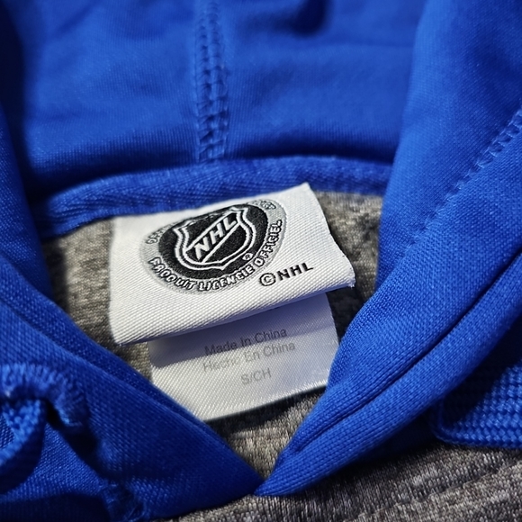 New York Rangers Hoodie Blue Gray NHL Pullover Hooded Sweatshirt Men's Sz Small - Picture 9 of 12